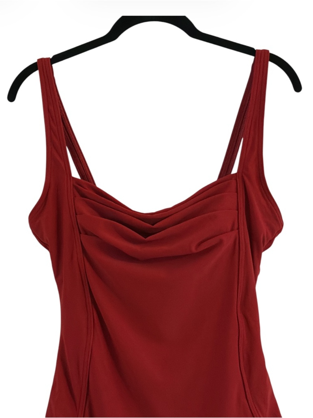 Calvin Klein Ruched Burgundy One-Piece Bathing Suit Size 14 - Picture 3 of 8